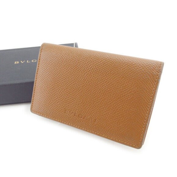 Bvlgari Card Case Logo Brown Woman Authentic Used - Picture 1 of 13
